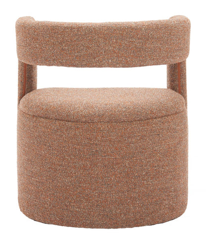 Zuo Modern Atria Tawny Brown Fabric Club Chair with Ottoman