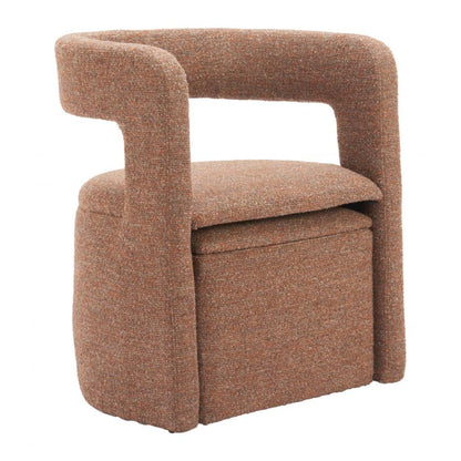 Zuo Modern Atria Tawny Brown Fabric Club Chair with Ottoman