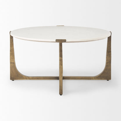 Mercana Atticus White Marble Top Coffee Table