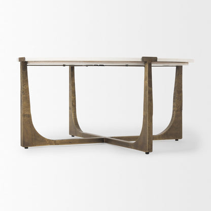 Mercana Atticus White Marble Top Coffee Table