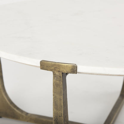 Mercana Atticus White Marble Top Coffee Table