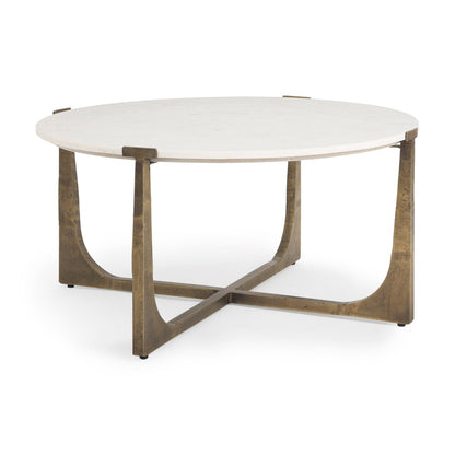 Mercana Atticus White Marble Top Coffee Table