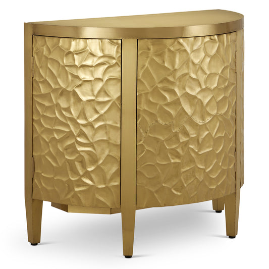 Auden Brass Demi-Lune Cabinet Accent Cabinets Sideboards and Things By Currey & Co