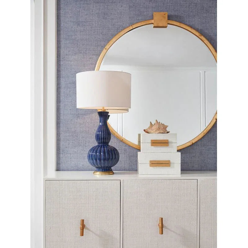 Chelsea House Augusta Blue Matte Finish Ceramic Table Lamp