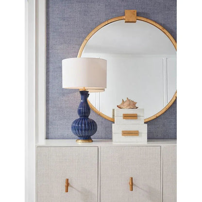Chelsea House Augusta Blue Matte Finish Ceramic Table Lamp