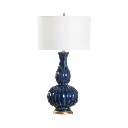 Chelsea House Augusta Blue Matte Finish Ceramic Table Lamp