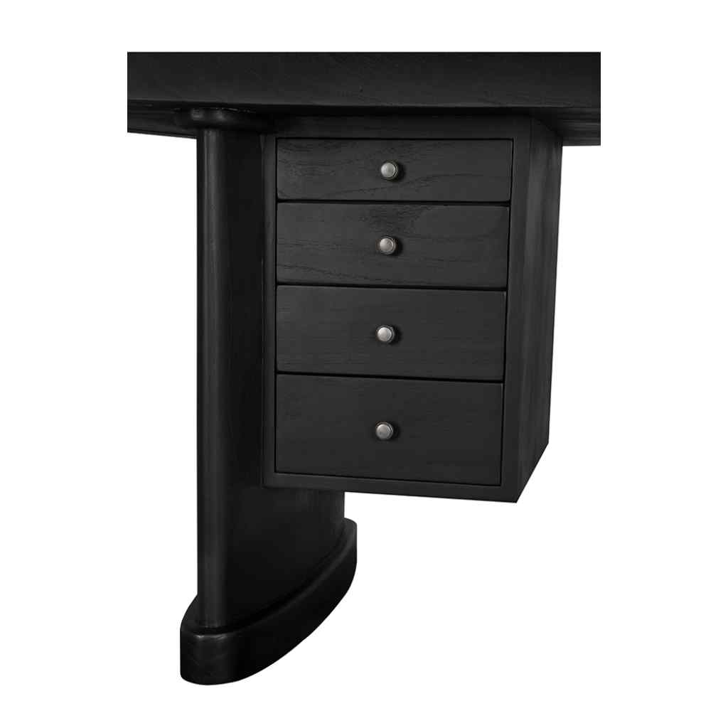 Augustus Four Drawers Black Desk