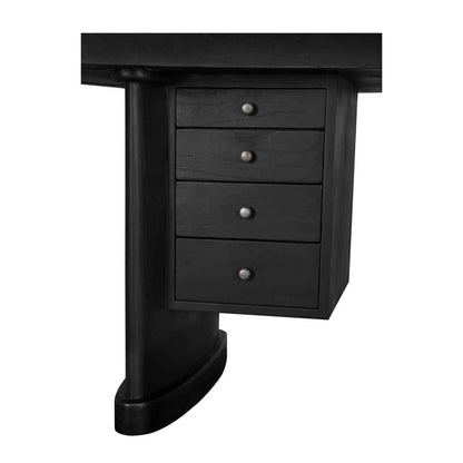Augustus Four Drawers Black Desk