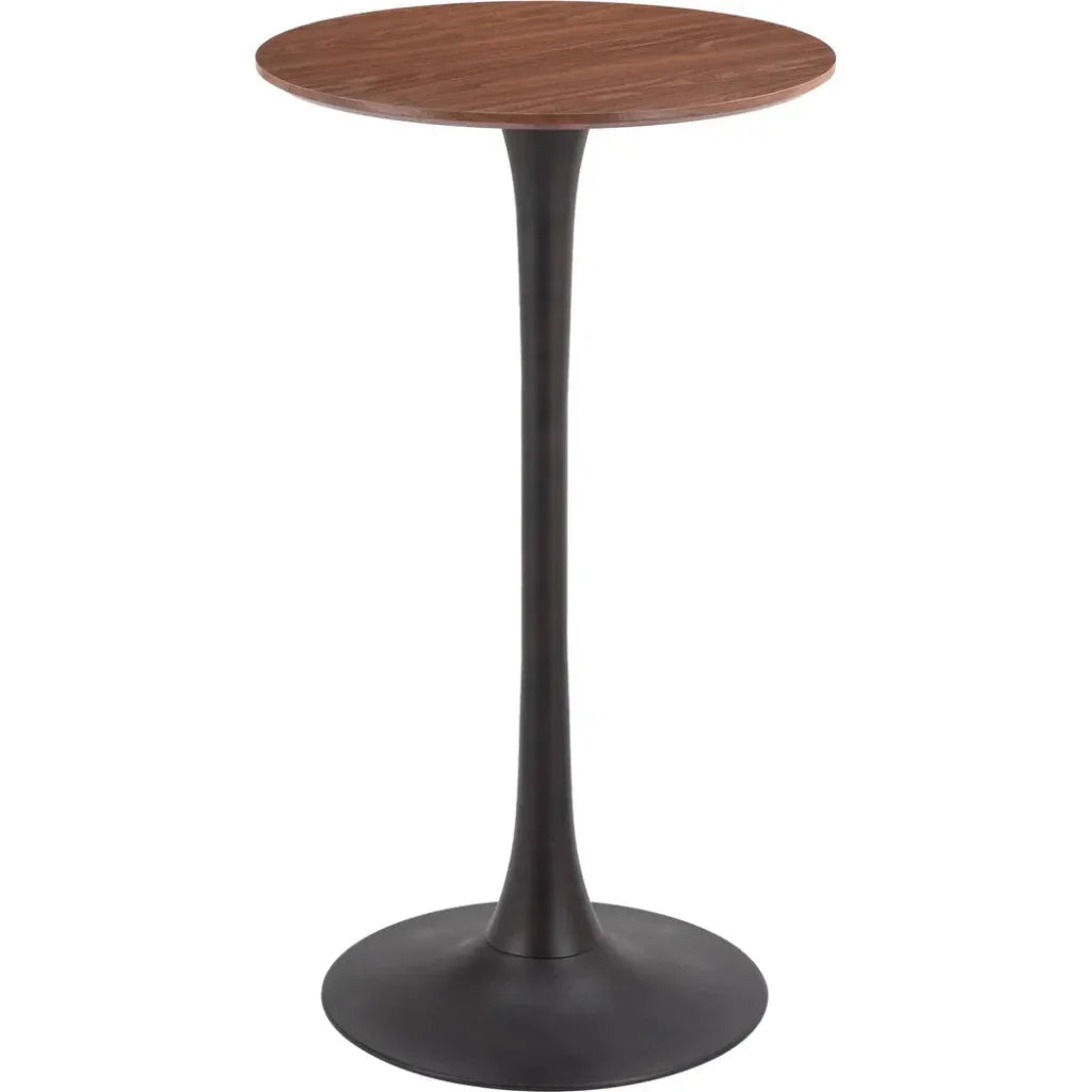 Auray Bar Table Brown with Pedestal Design - LOOMLAN - Zuo Modern - Bar Tables