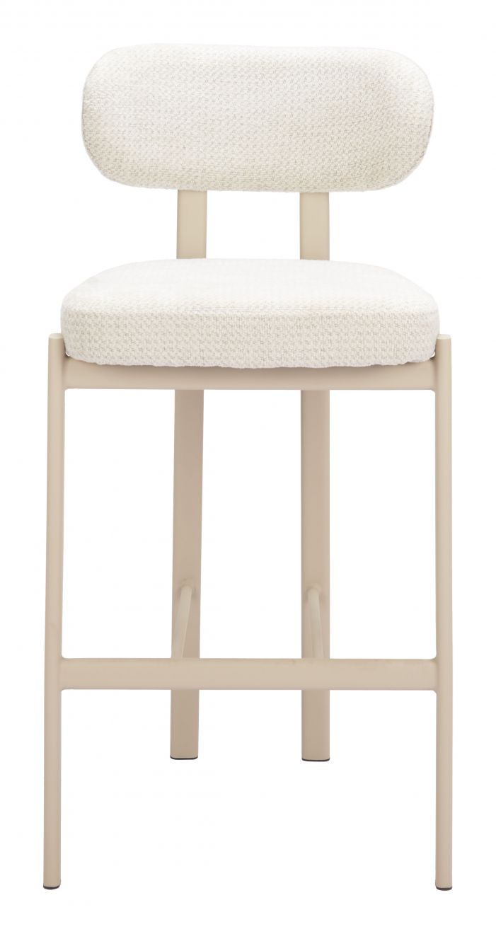 Zuo Modern Aurea Textured Fabric Barstool 2PC