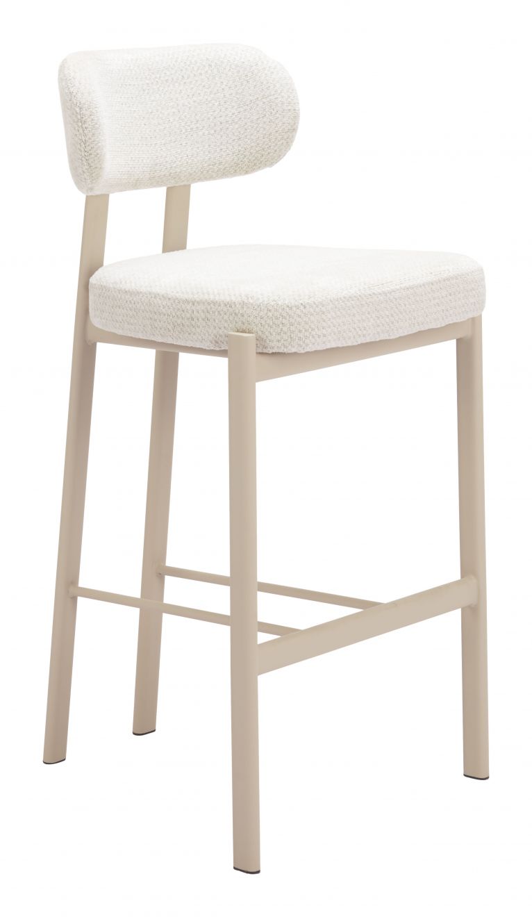 Zuo Modern Aurea Textured Fabric Barstool 2PC
