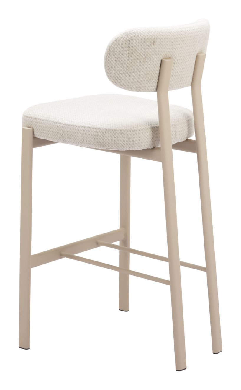 Zuo Modern Aurea Textured Fabric Barstool 2PC
