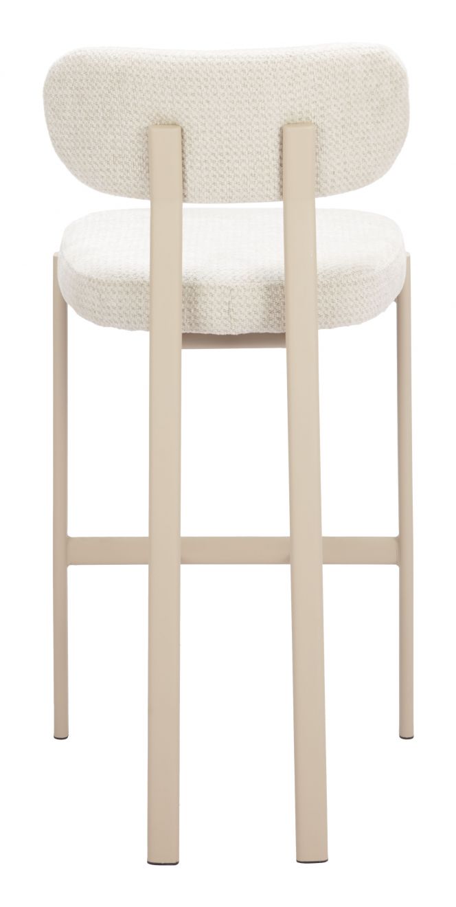 Zuo Modern Aurea Textured Fabric Barstool 2PC