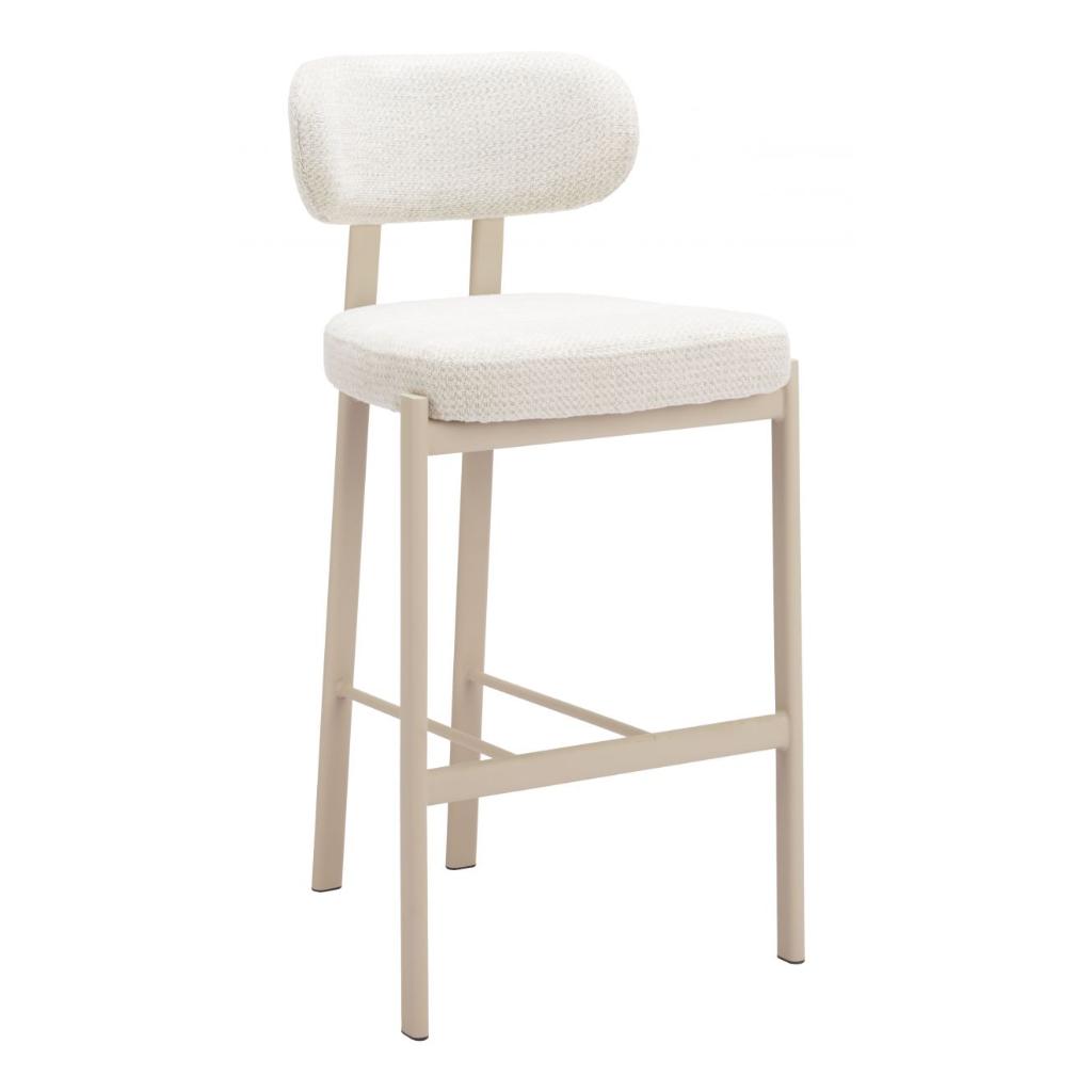 Zuo Modern Aurea Textured Fabric Barstool 2PC