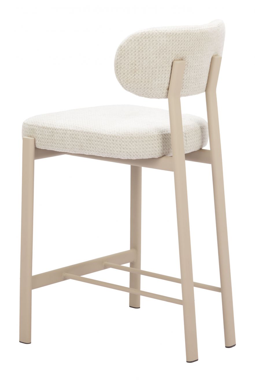 Zuo Modern Aurea Textured Fabric Counter Stool 2PC