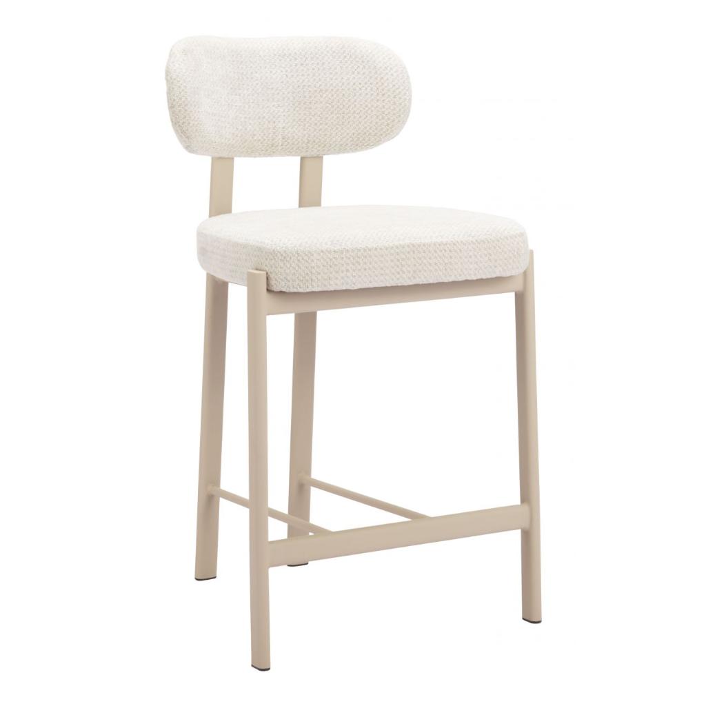 Zuo Modern Aurea Textured Fabric Counter Stool 2PC