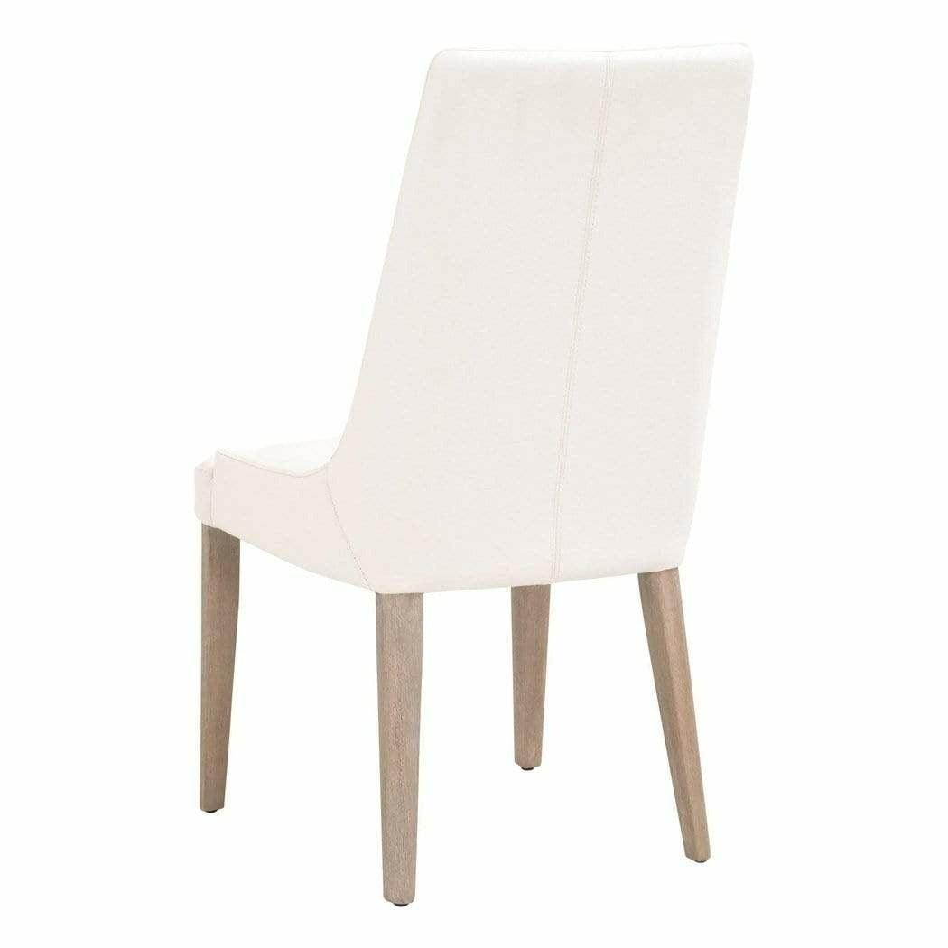 Aurora Dining Chair Set of 2 Alabaster Top Grain Leather Dining Chairs Sideboards and Things By Essentials For Living
