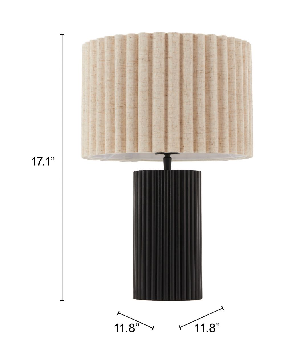 Zuo Modern Aurora Steel Black Table Lamp