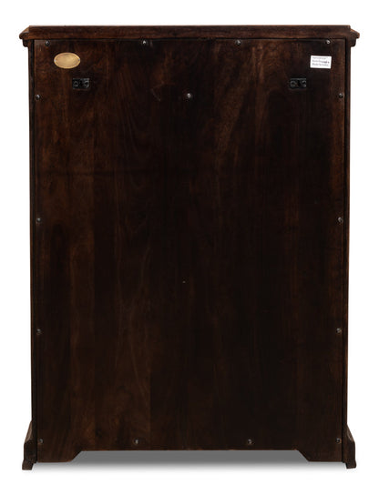 Austrian Hall Cabinet Walnut Slim Cabinet With Drawers-Accent Cabinets-Sarreid-LOOMLAN