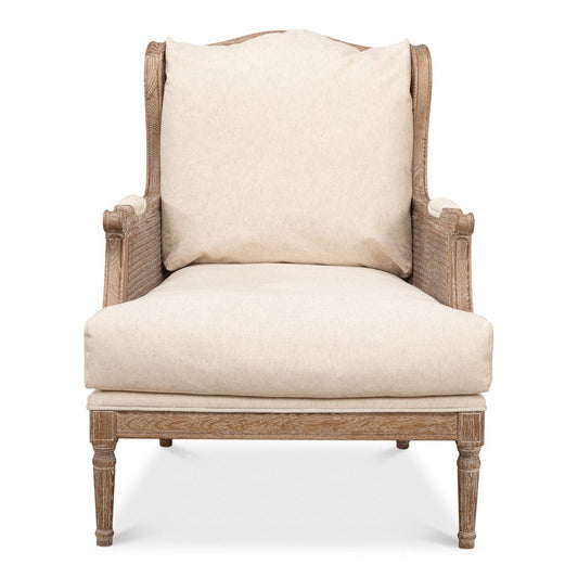 Ava Accent Chair Wingback Down Cushions-Accent Chairs-Sarreid-LOOMLAN