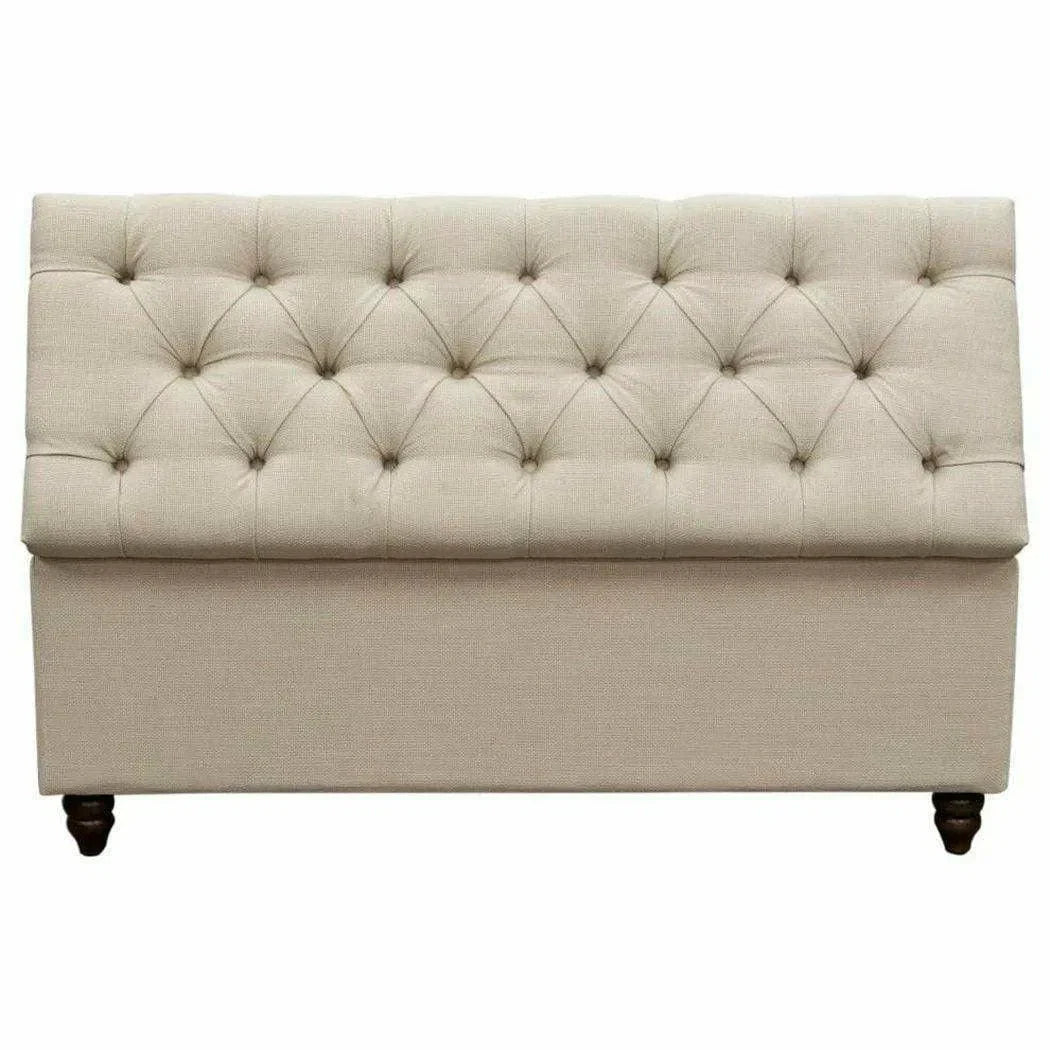 Ave Tufted Lift-Top Storage Trunk Desert Sand Linen Ottomans Sideboards and Things  By Diamond Sofa