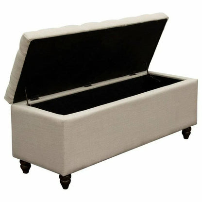 Ave Tufted Lift-Top Storage Trunk Desert Sand Linen Ottomans Sideboards and Things  By Diamond Sofa