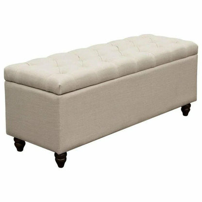 Ave Tufted Lift-Top Storage Trunk Desert Sand Linen Ottomans Sideboards and Things  By Diamond Sofa