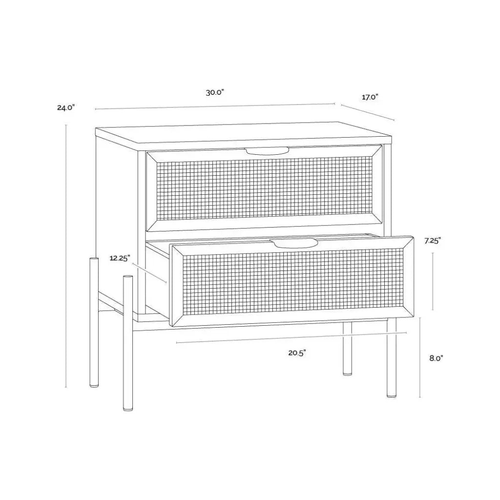 SUNPAN Avida Wooden Iron Nightstand