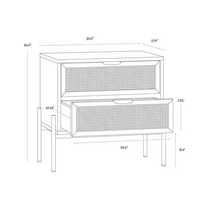 SUNPAN Avida Wooden Iron Nightstand