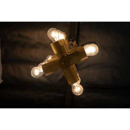 Axe Metal Chandelier With Brass Finish