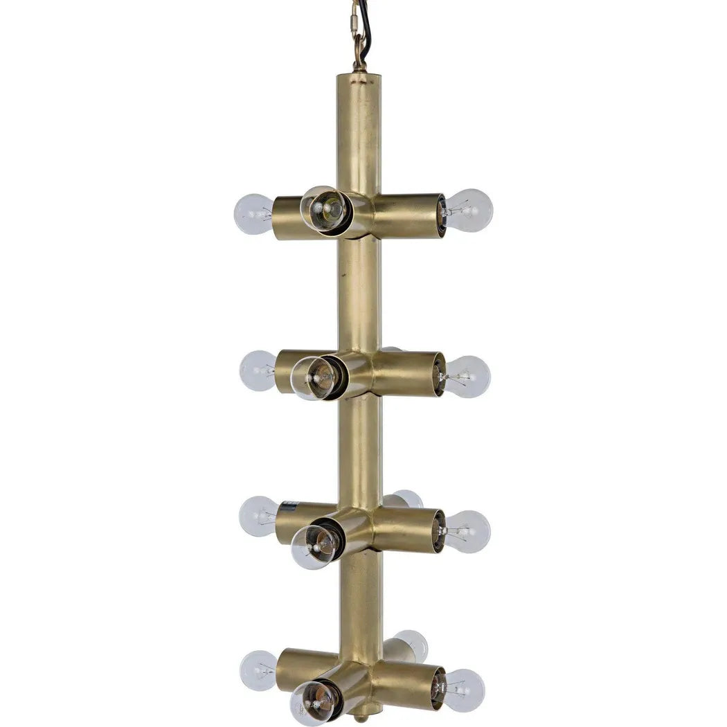 Axe Metal Chandelier With Brass Finish