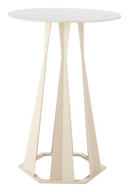 Zuo Modern Axis Faux Marble Top White Bar Table