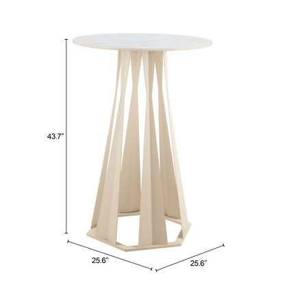 Zuo Modern Axis Faux Marble Top White Bar Table