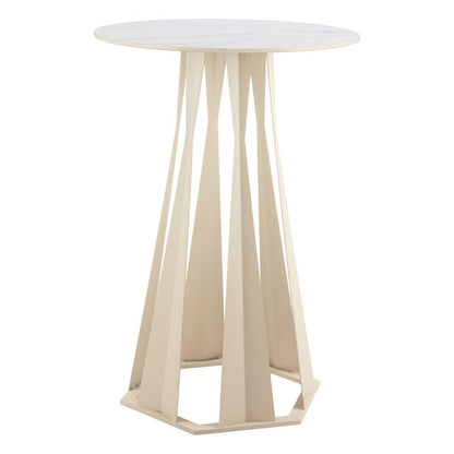 Zuo Modern Axis Faux Marble Top White Bar Table