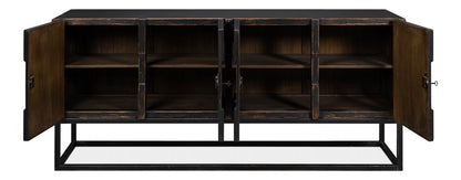 Aztec Black Sideboard Black Buffet for Dining Room-Sideboards-Sarreid-LOOMLAN