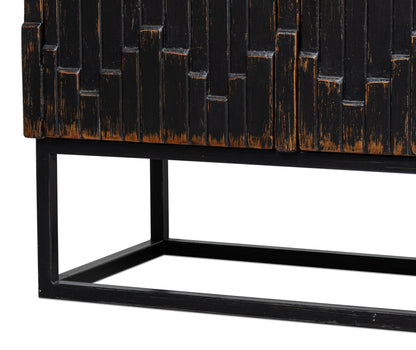 Aztec Black Sideboard Black Buffet for Dining Room-Sideboards-Sarreid-LOOMLAN