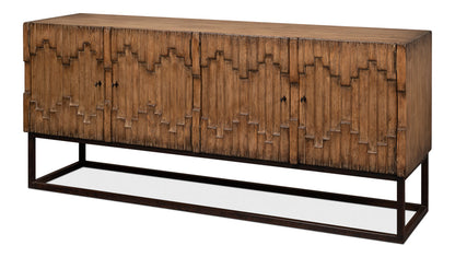 Aztec Brown Sideboard Black Buffet for Dining Room-Sideboards-Sarreid-LOOMLAN