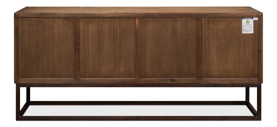 Aztec Brown Sideboard Black Buffet for Dining Room-Sideboards-Sarreid-LOOMLAN