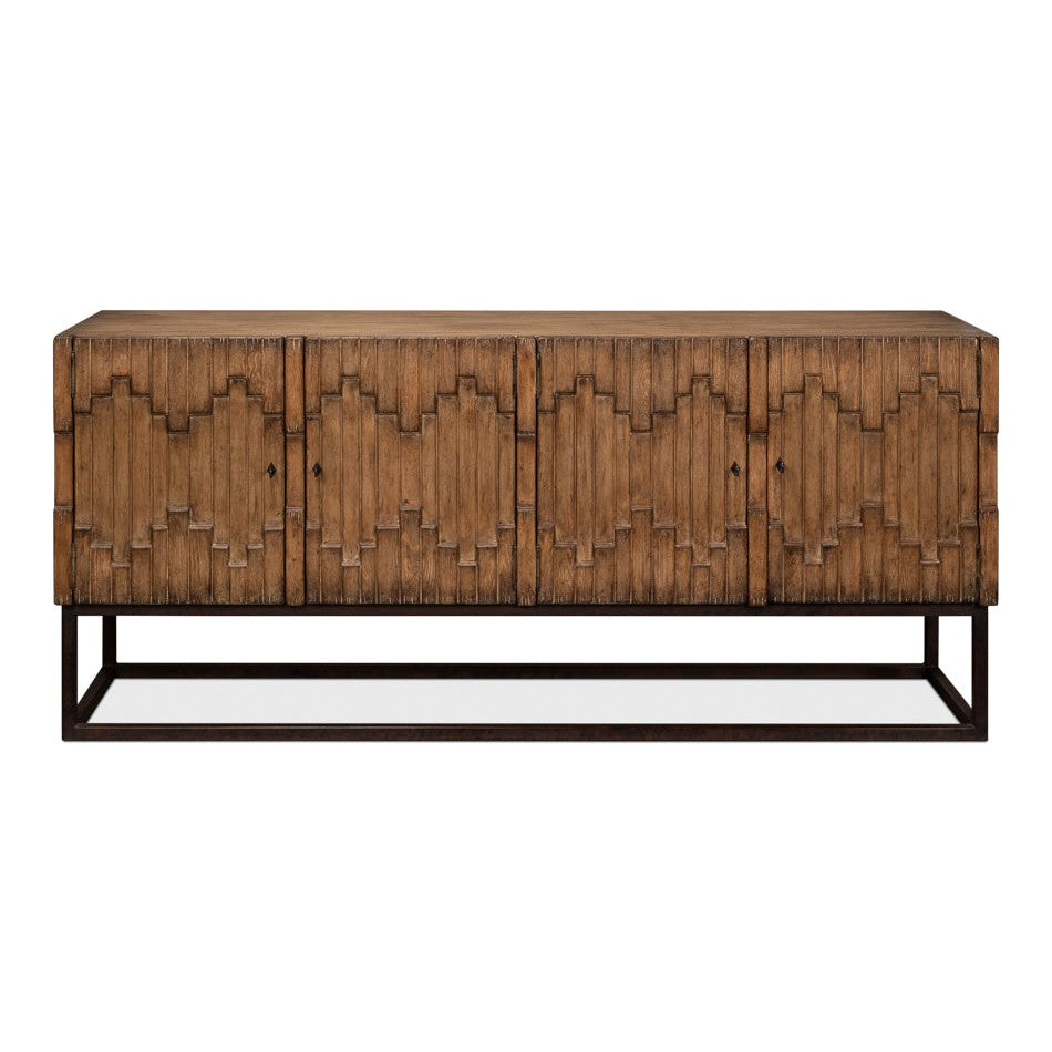 Aztec Brown Sideboard Black Buffet for Dining Room-Sideboards-Sarreid-LOOMLAN