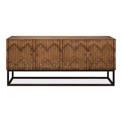 Aztec Brown Sideboard Black Buffet for Dining Room-Sideboards-Sarreid-LOOMLAN