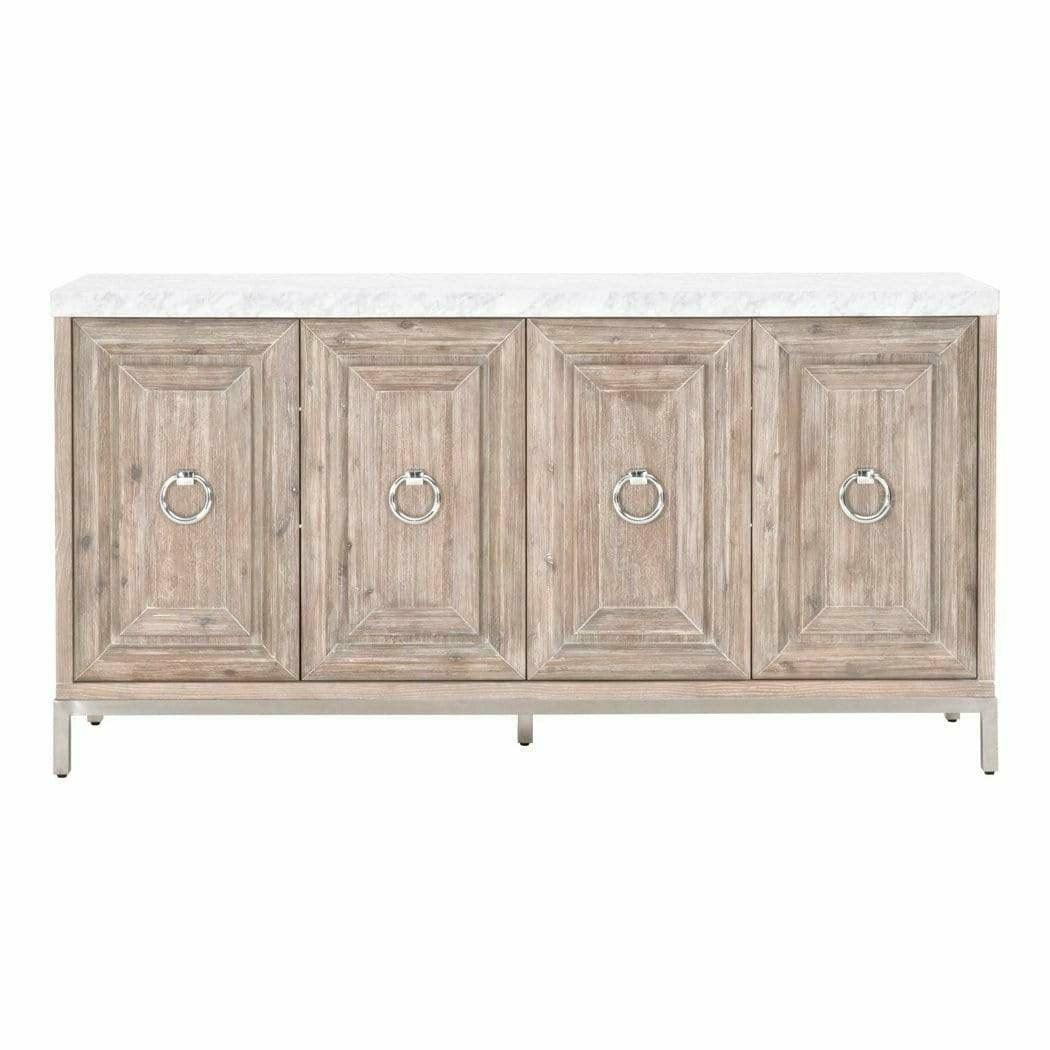 Azure Carrera Media Sideboard White Marble Steel Sideboards Sideboards and Things By Essentials For Living