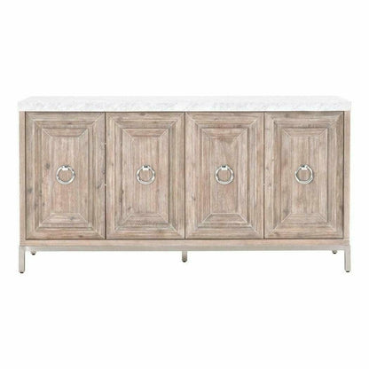 Azure Carrera Media Sideboard White Marble Steel Sideboards Sideboards and Things By Essentials For Living