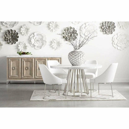 Azure Carrera Media Sideboard White Marble Steel Sideboards Sideboards and Things By Essentials For Living