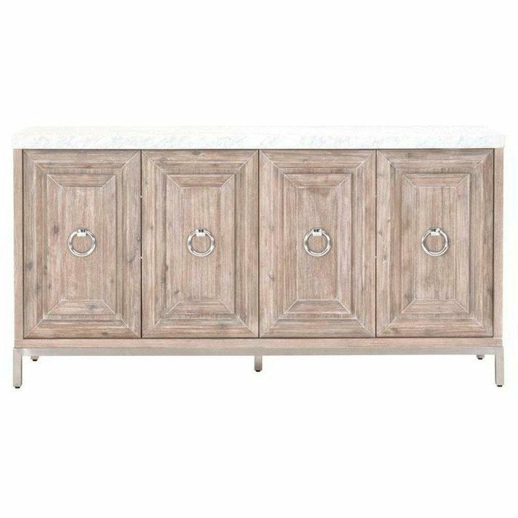 Azure Carrera Media Sideboard White Marble Steel Sideboards Sideboards and Things By Essentials For Living