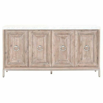 Azure Carrera Media Sideboard White Marble Steel Sideboards Sideboards and Things By Essentials For Living