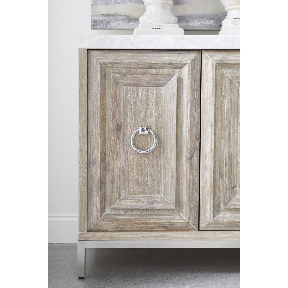 Azure Carrera Media Sideboard White Marble Steel Sideboards Sideboards and Things By Essentials For Living