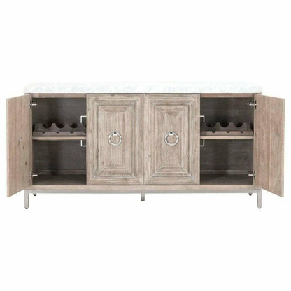 Azure Carrera Media Sideboard White Marble Steel Sideboards Sideboards and Things By Essentials For Living