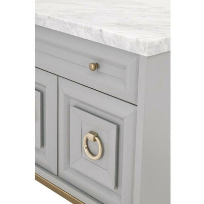 Azure Dove Grey Accent Cabinet With White Carrera Marble Accent Cabinets Sideboards and Things By Essentials For Living