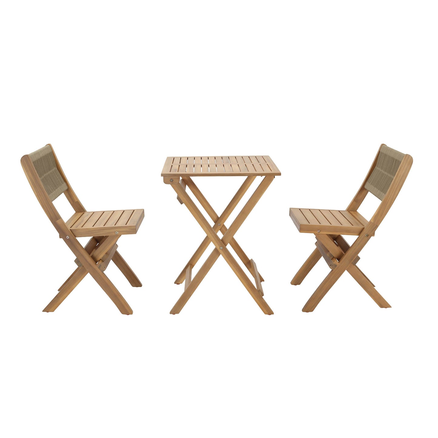 LH Home Balcony Wooden Foldable Outdoor Bistro Set