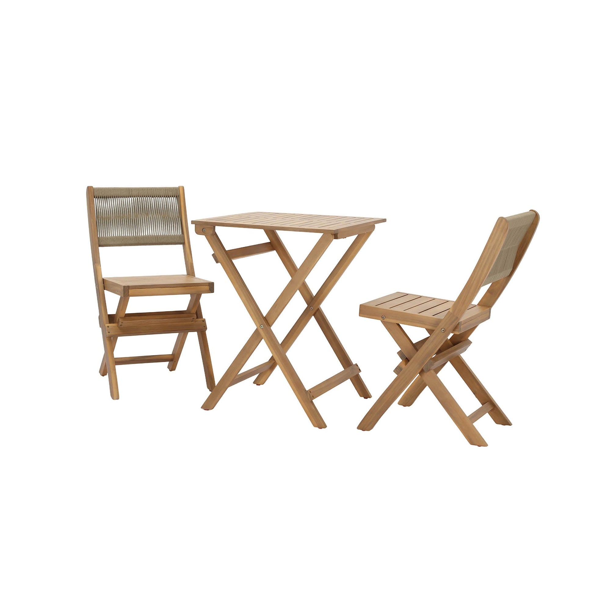 LH Home Balcony Wooden Foldable Outdoor Bistro Set